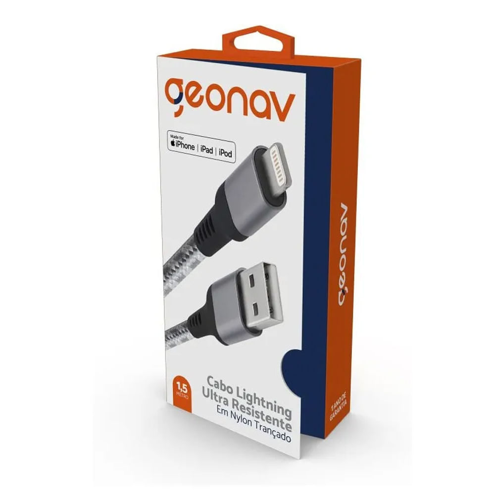 Cabo Geonav Lightning MFI Titanium Loja Rcell