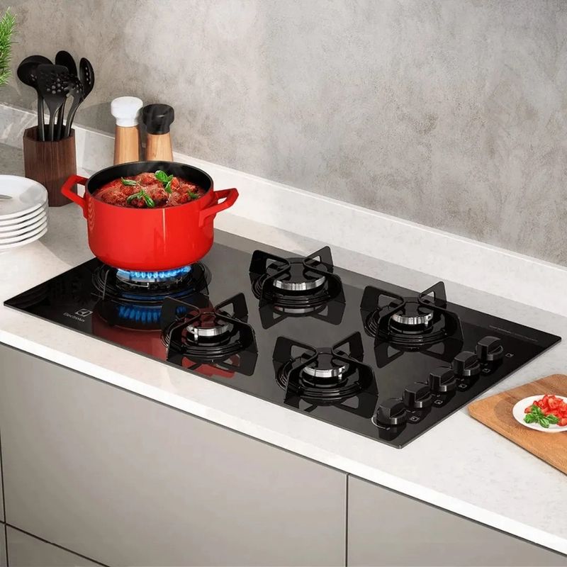 Cooktop 5 bocas Electrolux a Gás KE5TD Bivolt Preto Loja Rcell