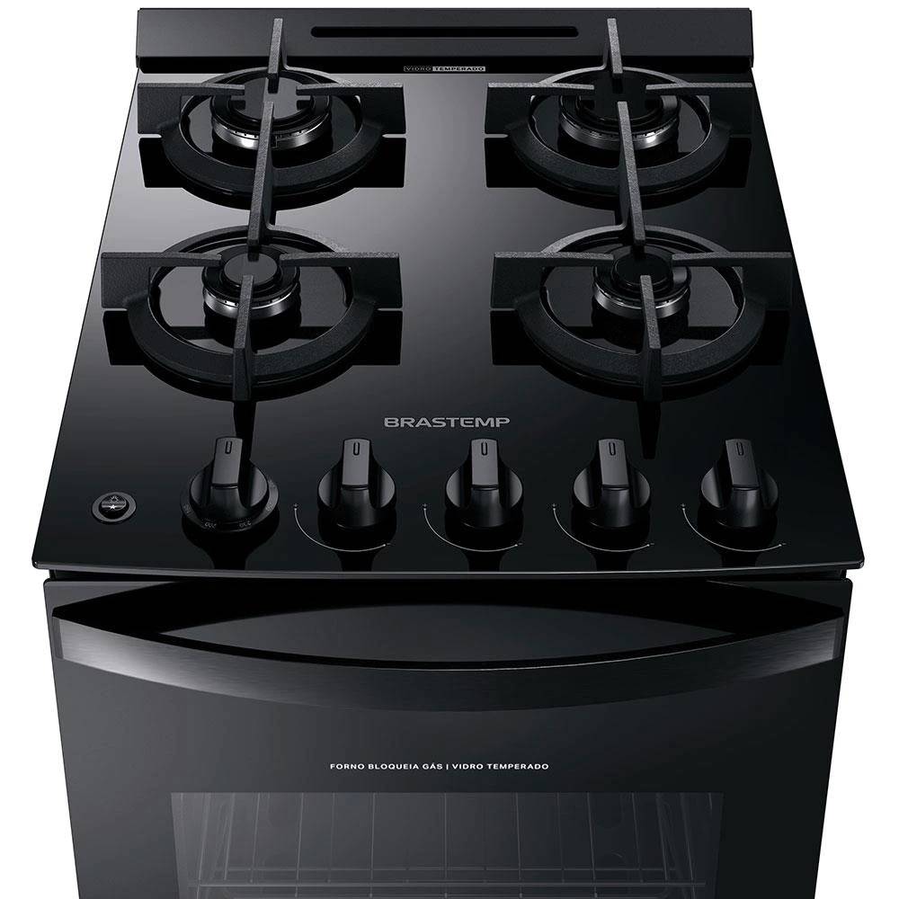 Fogão 4 Bocas Brastemp Mesa de Vidro Acendimento Automático BFO4VAE